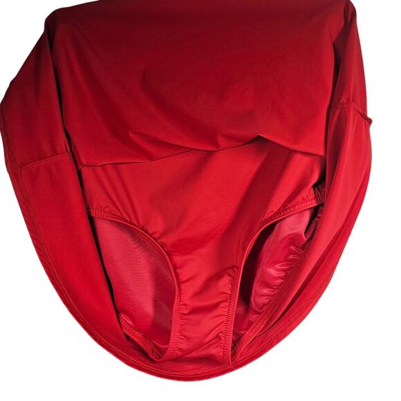 Lands' End Women's Tummy Control Swim Skirt in Red Plus Size 16 - Picture 6 of 10